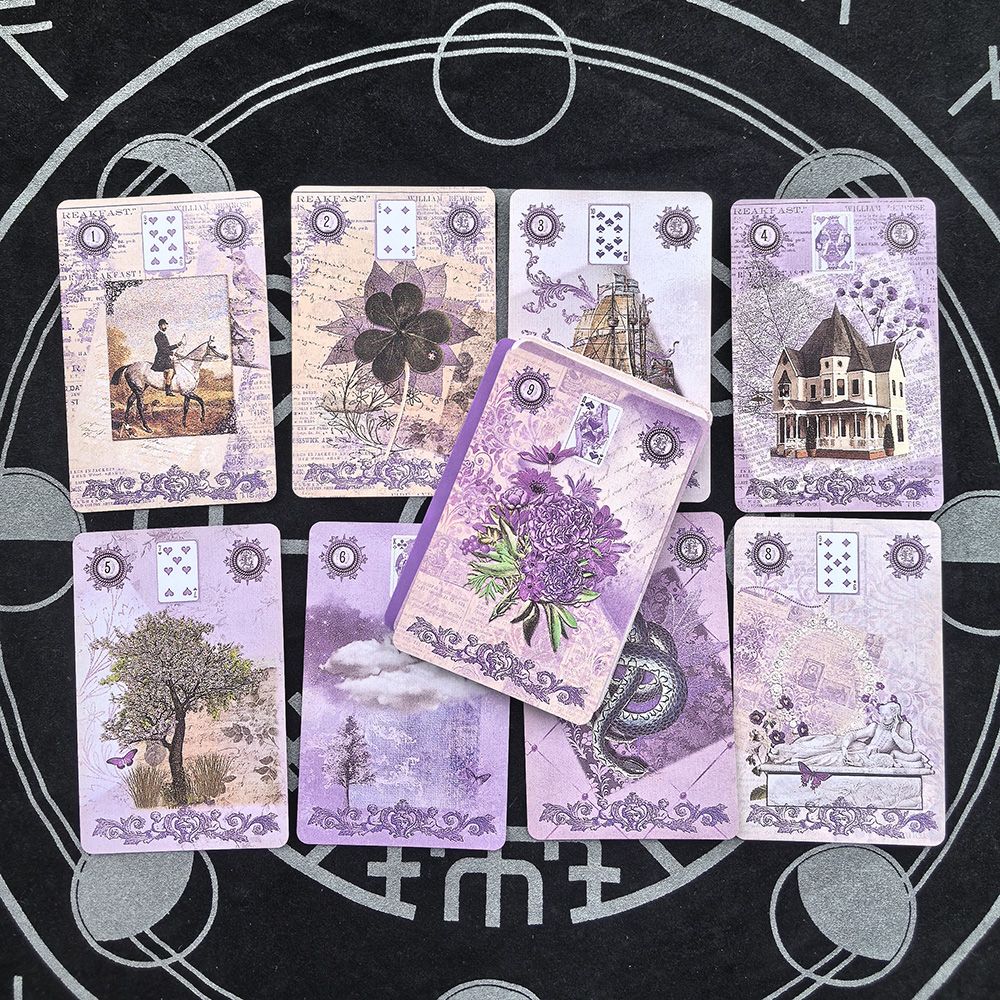 Lavender Lenormand Deck 9*6cm  - đánh giá và giá Tarot Cards Deck With Guidebook