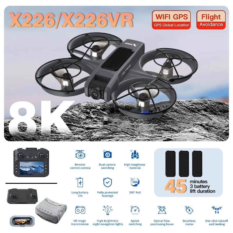 Original X226/X226VR GPS Folda - đánh giá và giá Fpv Brushless Rc Drone 4K